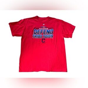 Cleveland Indians Defend Tribe Town 2018 T Shirt Men Size XL Majestic